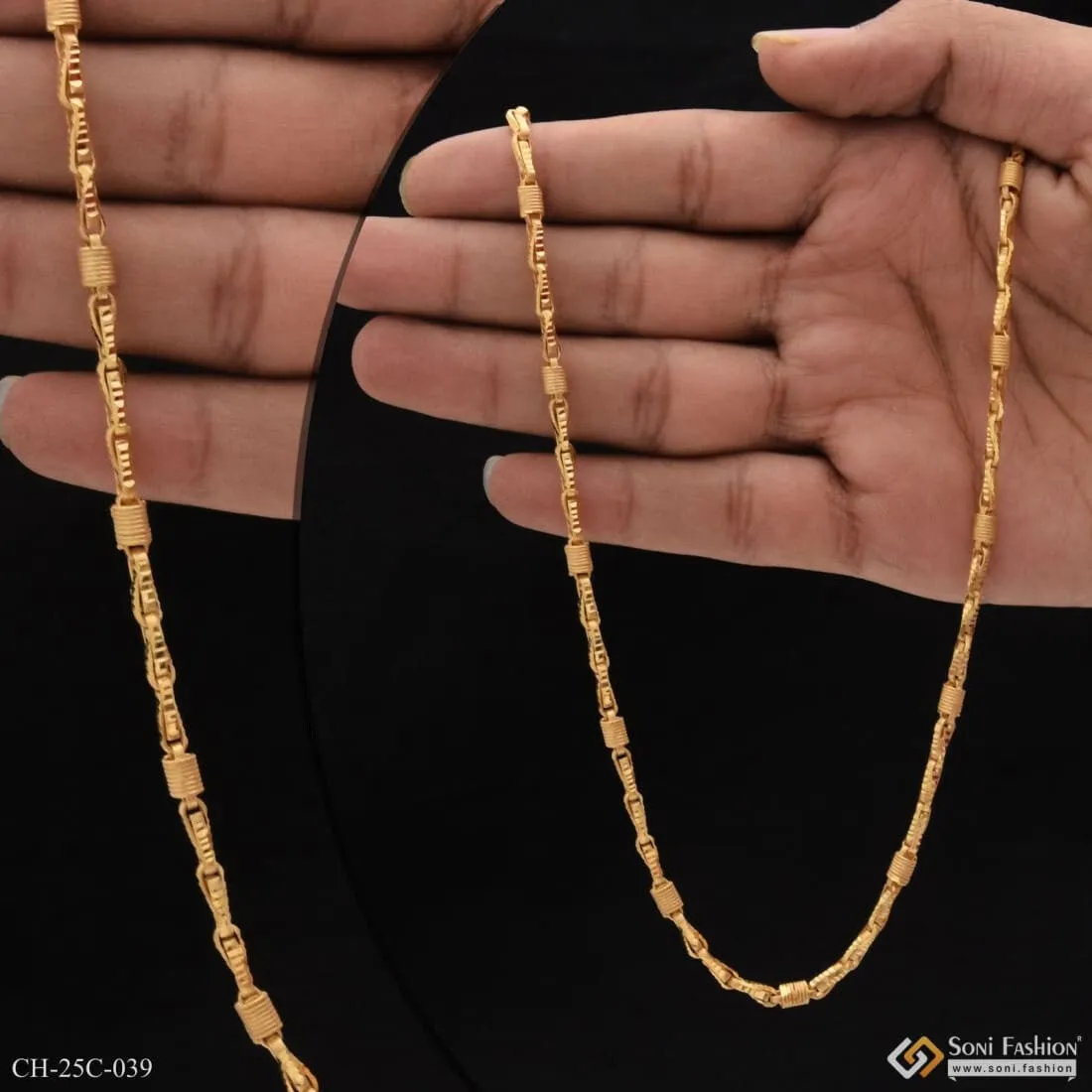 1 Gram Gold Forming Spring Stylish Design Best Quality Chain for Men - Style C039