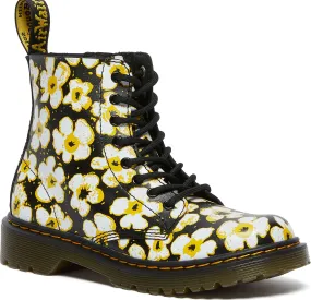 1460 Pascal Pansy Fayre Floral Leather Boots - Kids|-|Bottes en cuir à fleurs 1460 Pascal Pansy Fayre - Enfant