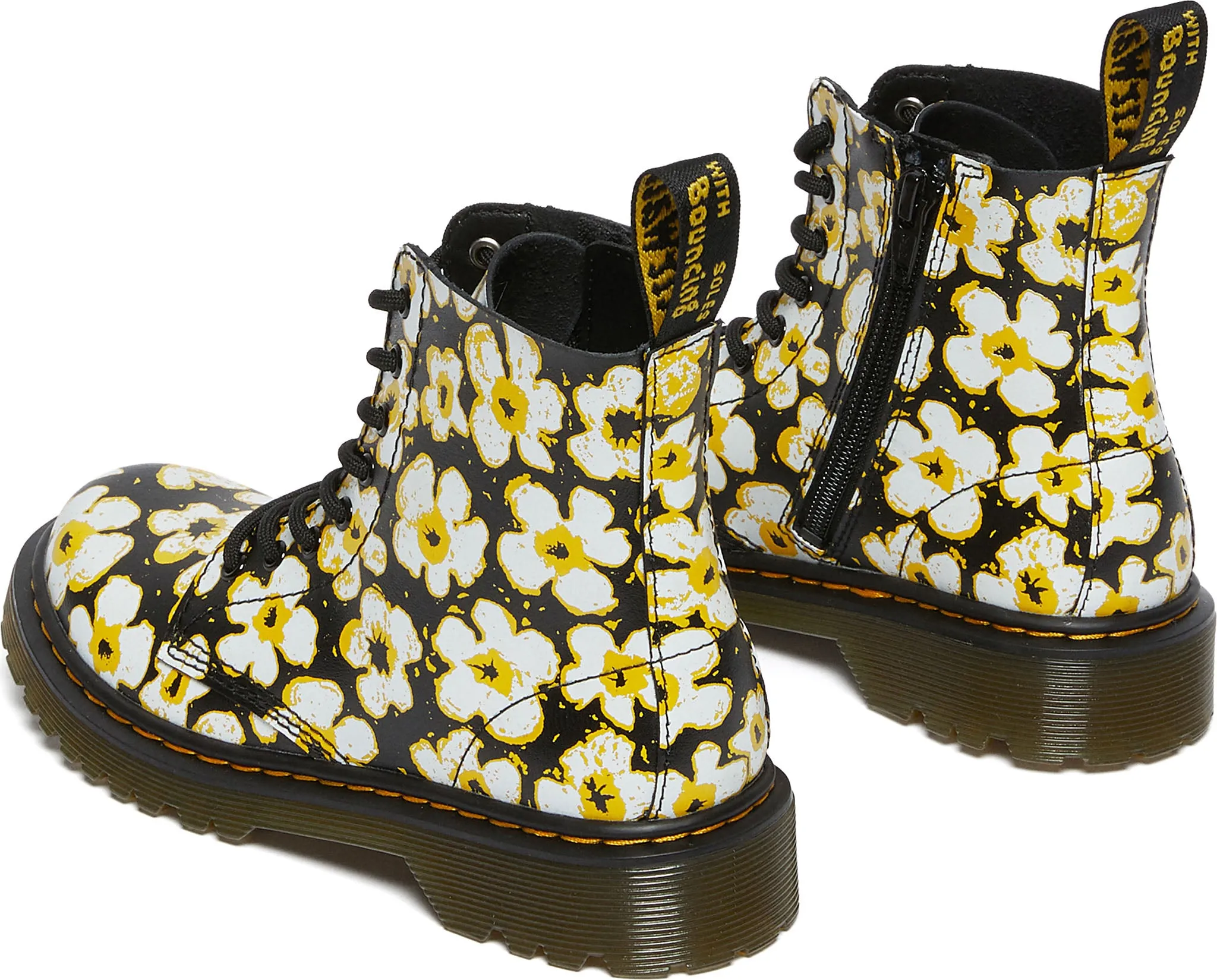 1460 Pascal Pansy Fayre Floral Leather Boots - Kids|-|Bottes en cuir à fleurs 1460 Pascal Pansy Fayre - Enfant