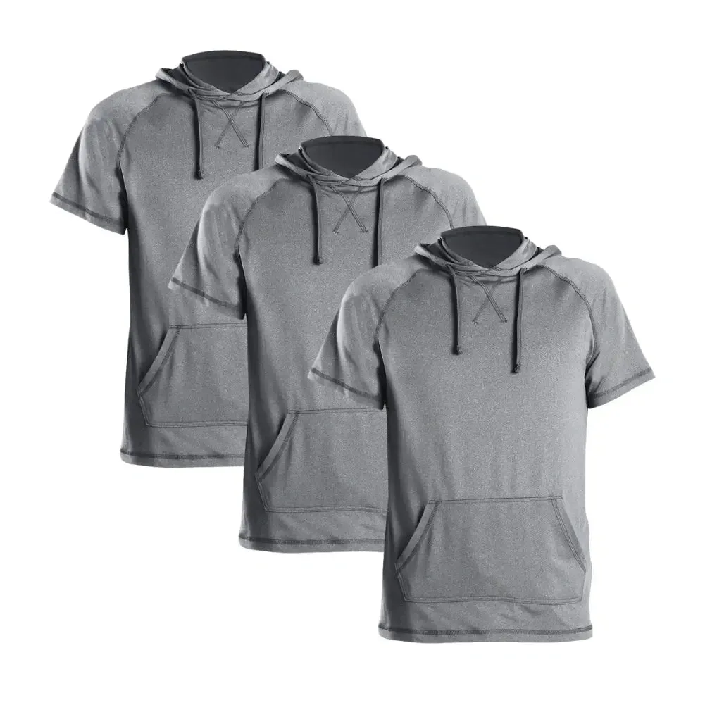 3 Pack Men’s Performance Short Sleeve Hoodie