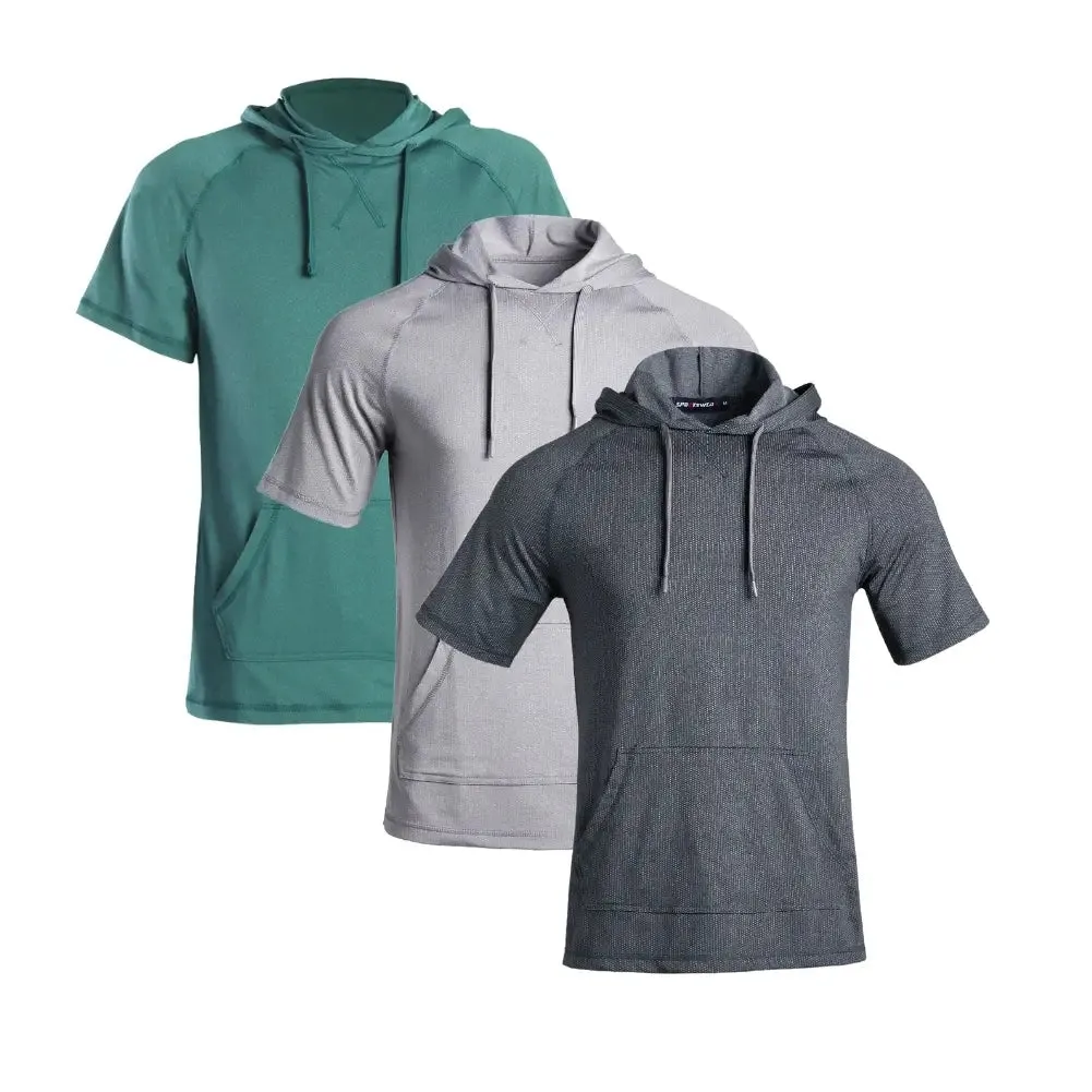 3 Pack Men’s Performance Short Sleeve Hoodie