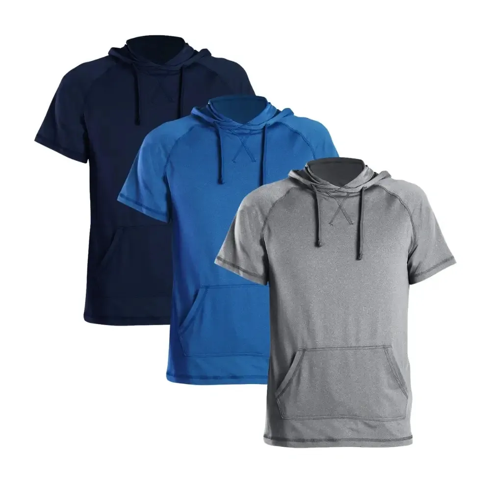 3 Pack Men’s Performance Short Sleeve Hoodie