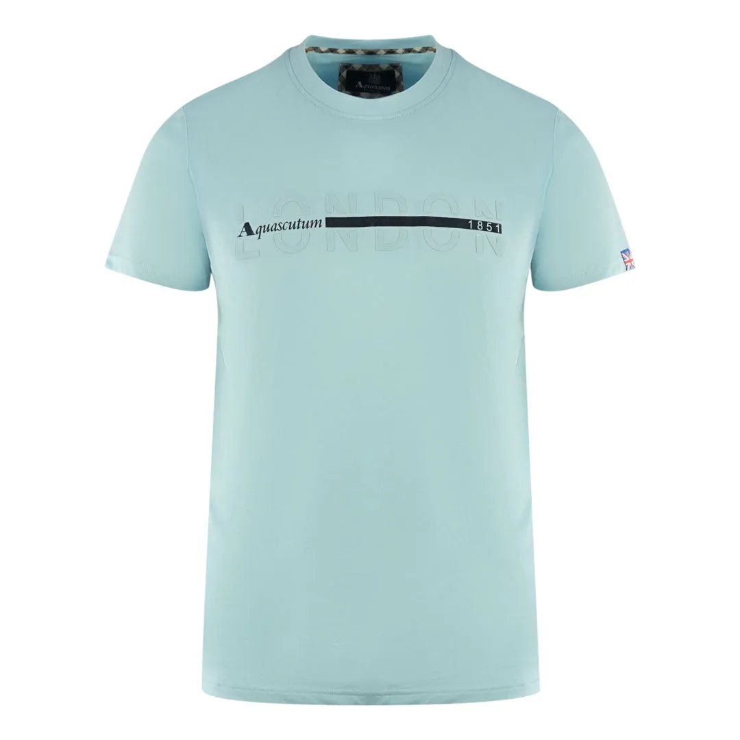 Aquascutum London 1851 Split Logo Sky Blue T-Shirt