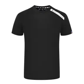 Aquascutum Shoulder Brand Logo Black T Shirt