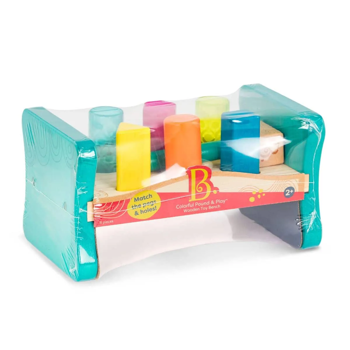 B. toys - Wooden Shape Sorter Hammering Bench