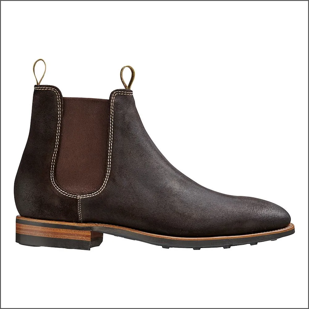 Barker Mansfield Choc Burnish Suede Boot--