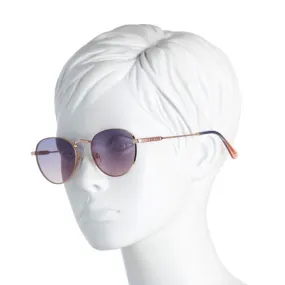 BEBE Women's Gold Tone Metal Frame Round Sunglasses