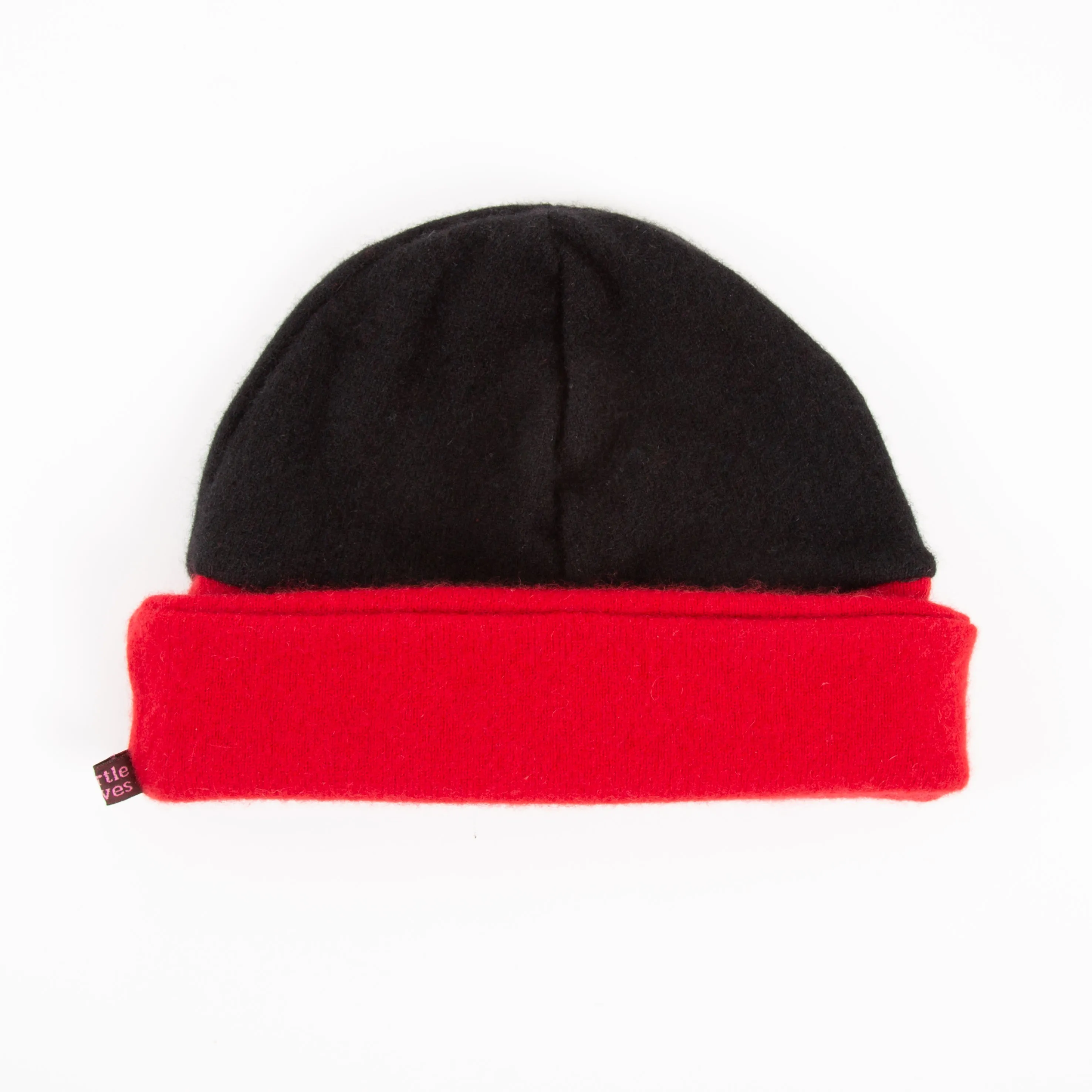 Black & Red Cashmere Beanie