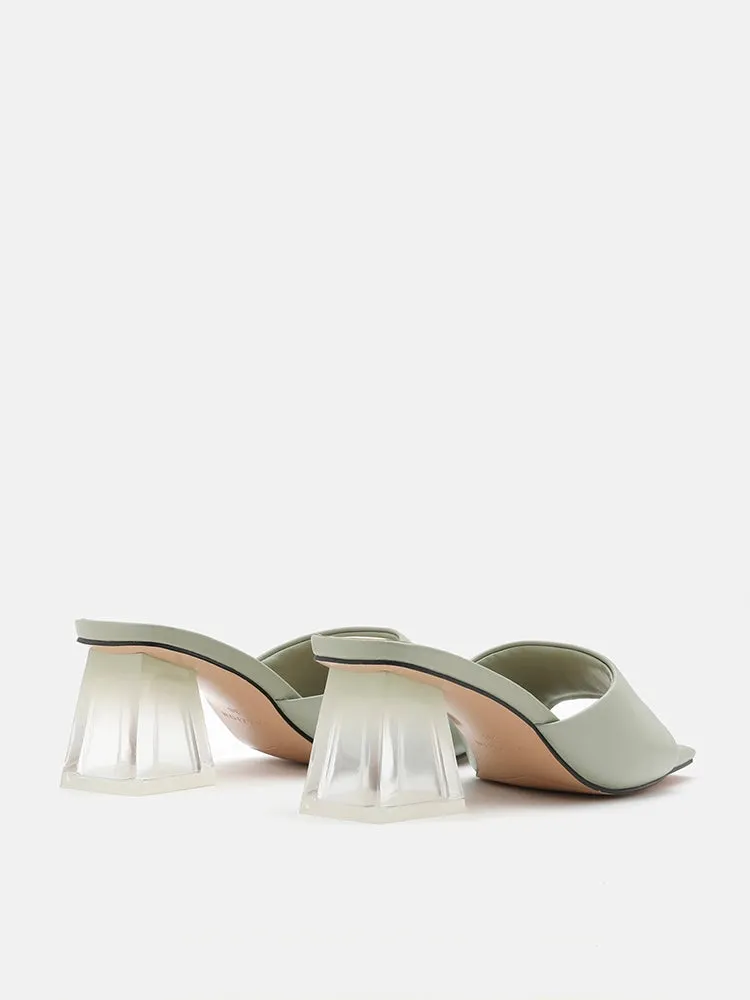 Blair Clear Heel Mule Sandals