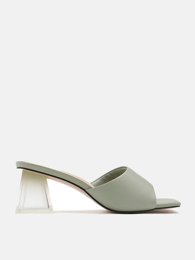 Blair Clear Heel Mule Sandals