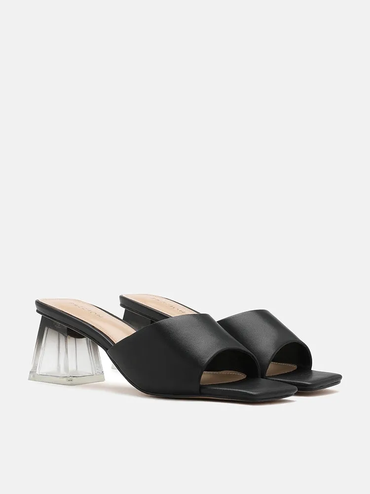 Blair Clear Heel Mule Sandals