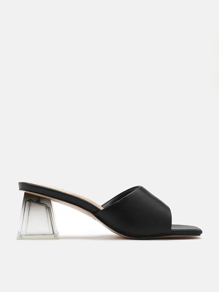 Blair Clear Heel Mule Sandals