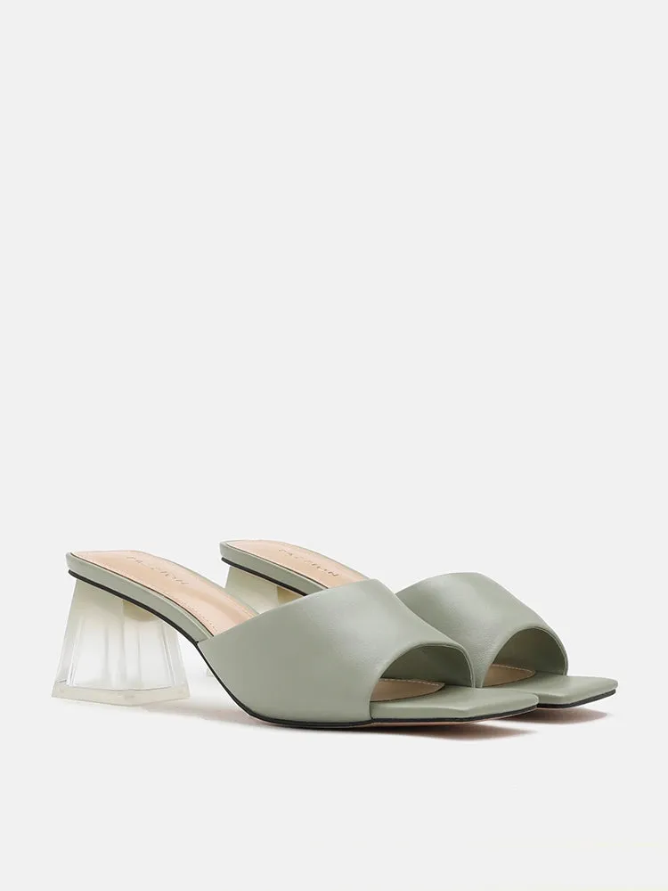 Blair Clear Heel Mule Sandals