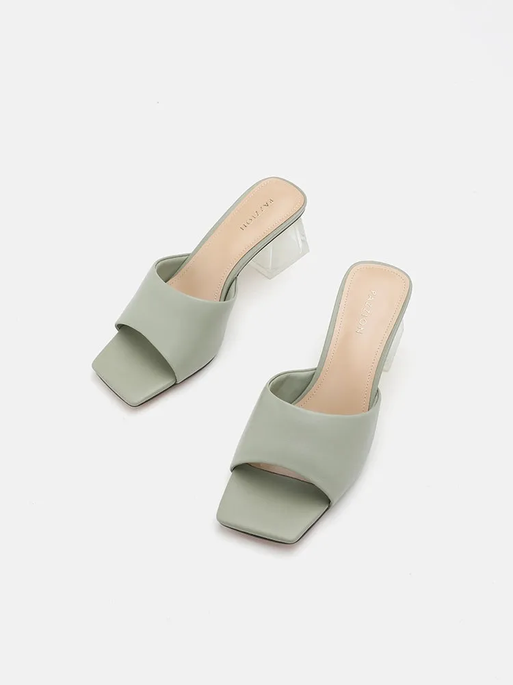 Blair Clear Heel Mule Sandals