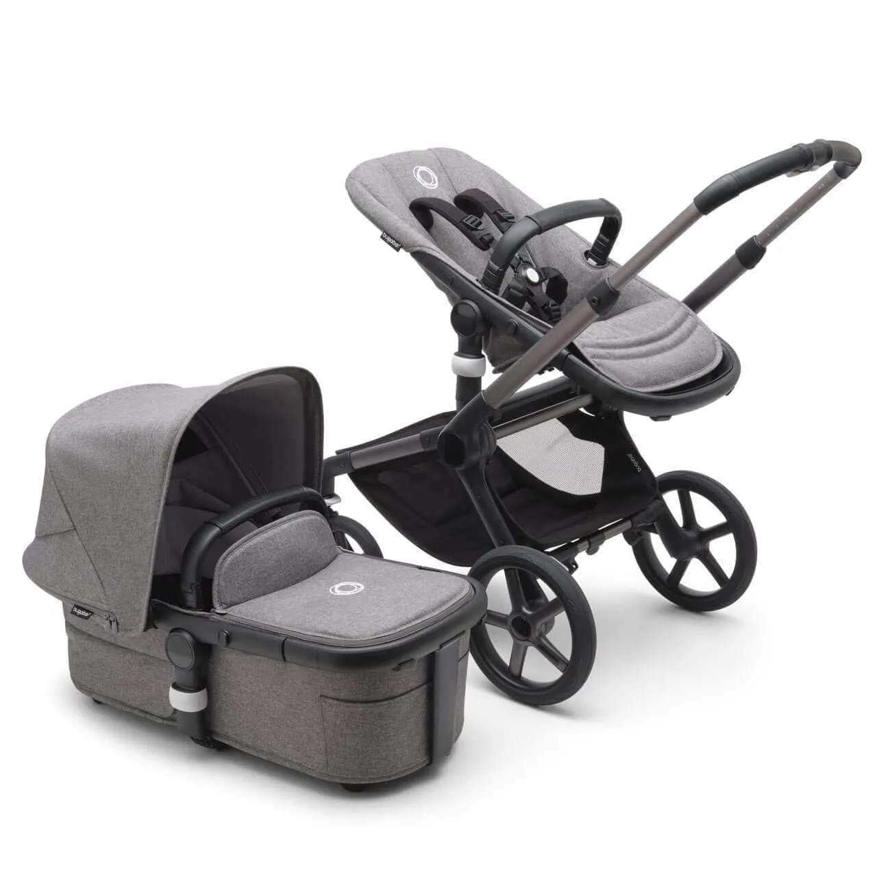 Bugaboo Fox 5, Cloud T Ultimate Travel System - Graphite/Grey Melange/Grey Melange