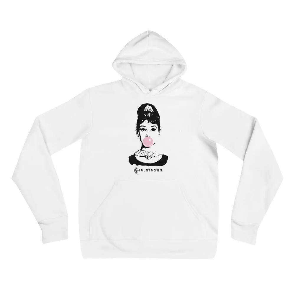 EVERYDAY FLEECE, COZY CHIC HOODIE WHITE - ICONIC AUDREY HEPBURN