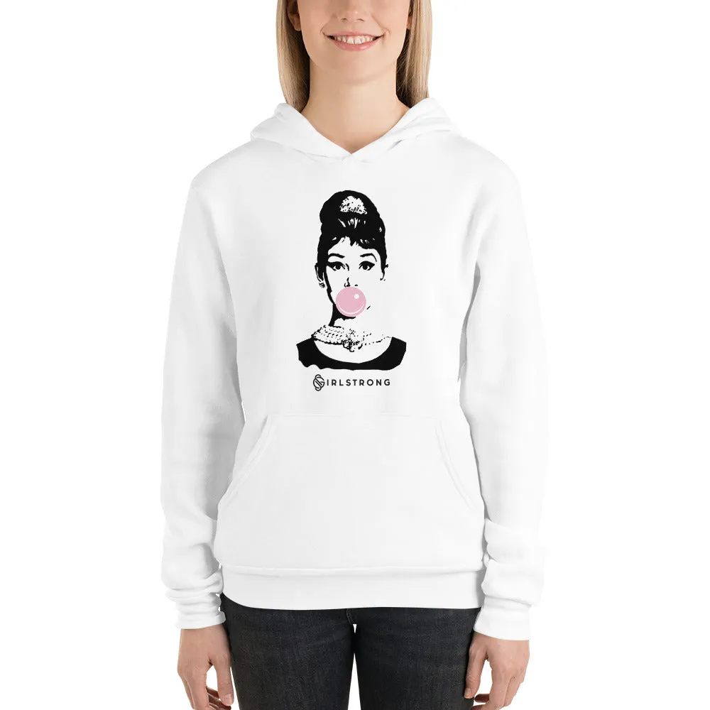 EVERYDAY FLEECE, COZY CHIC HOODIE WHITE - ICONIC AUDREY HEPBURN