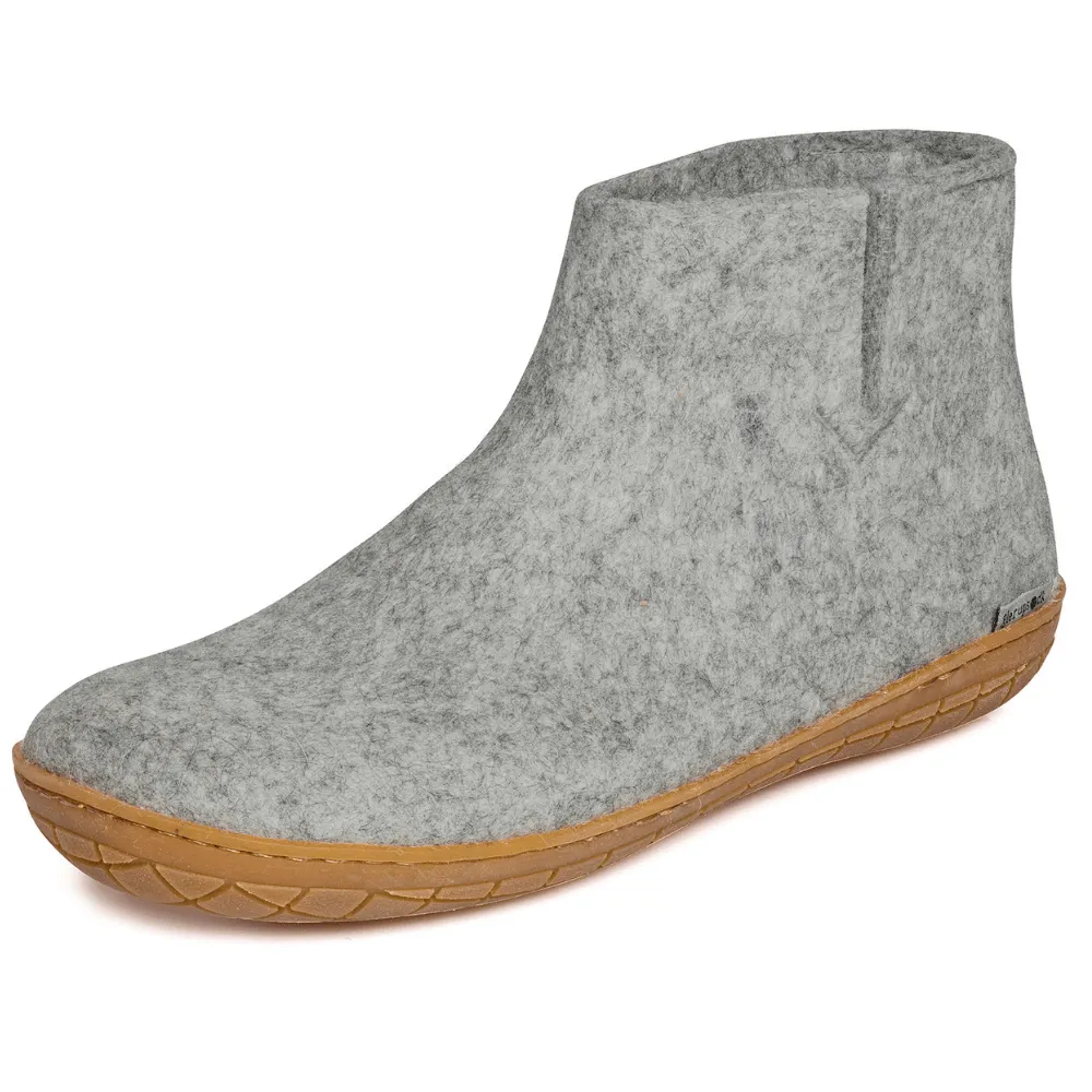 Glerups Slipper - Boot - Honey Rubber Sole - Grey GR-01-00