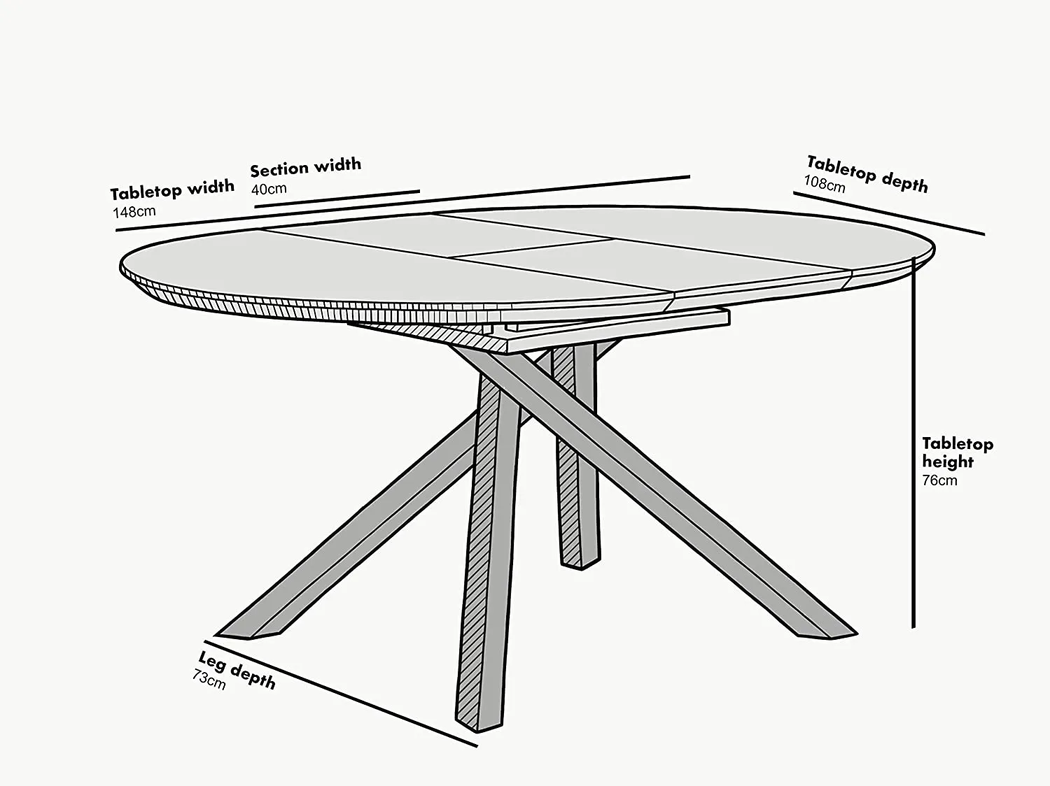 Grenchen Round to Oval 4 to 6-Seater White High Gloss Extendable Dining Table