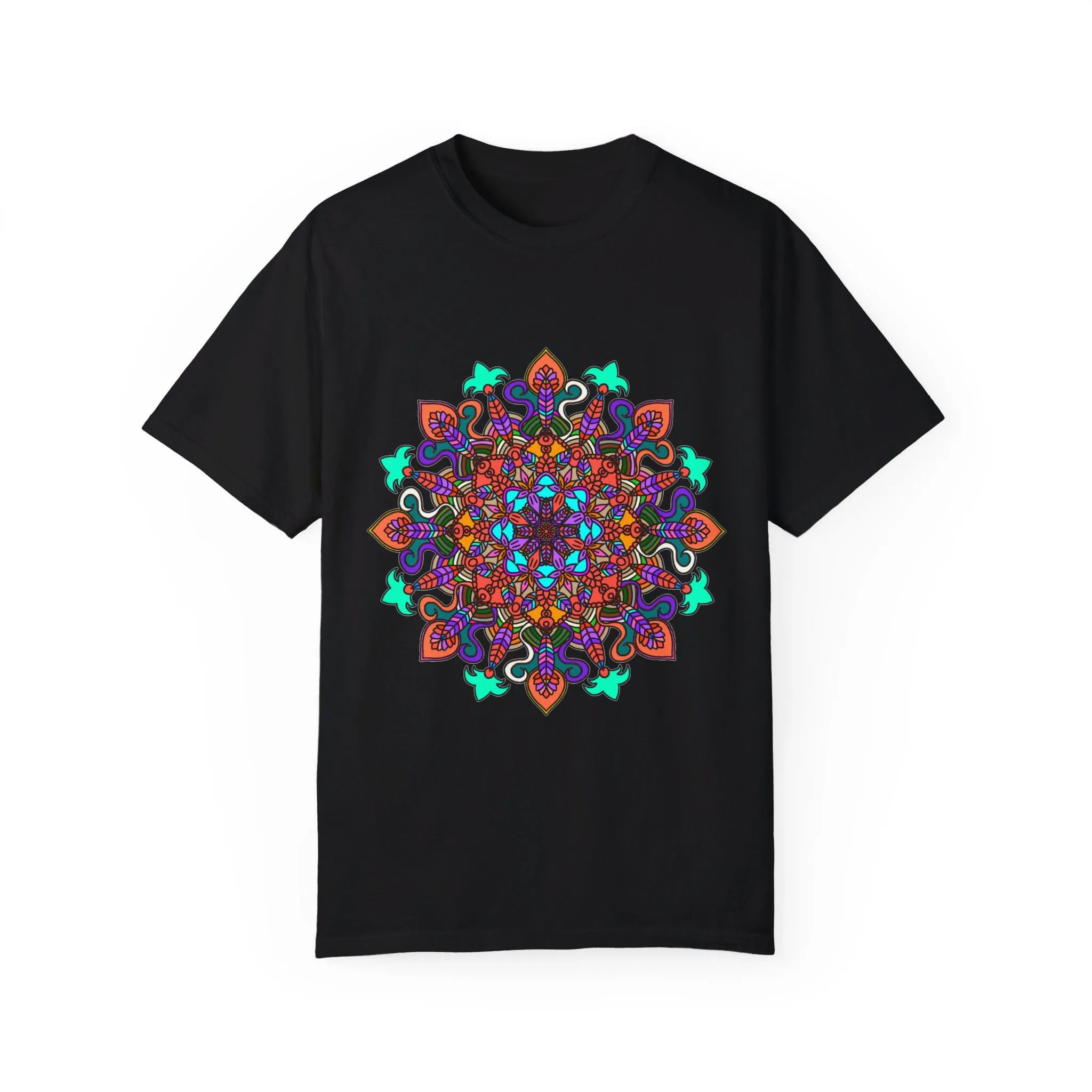 Handmade Mandala Design T-Shirt - 100% Cotton