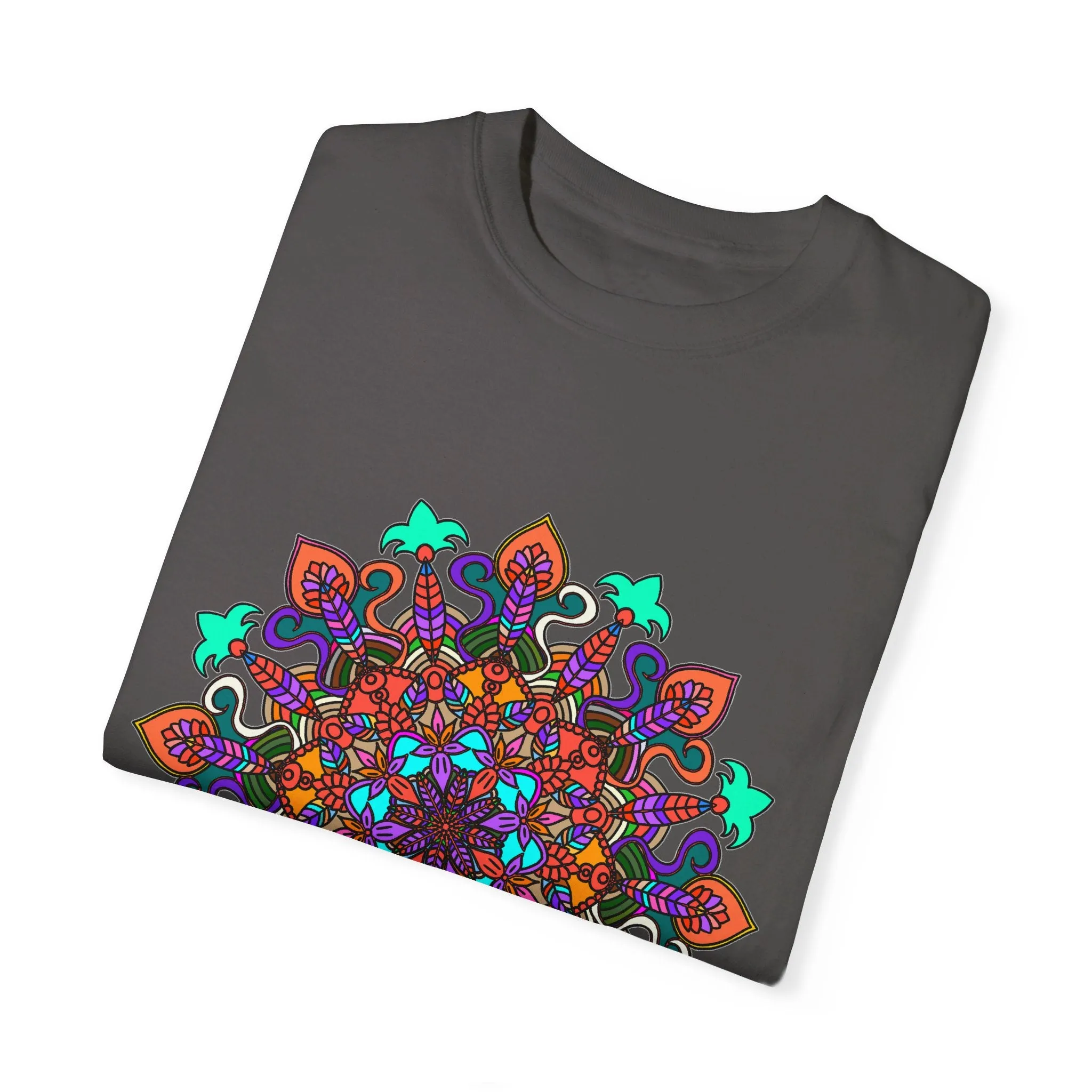 Handmade Mandala Design T-Shirt - 100% Cotton