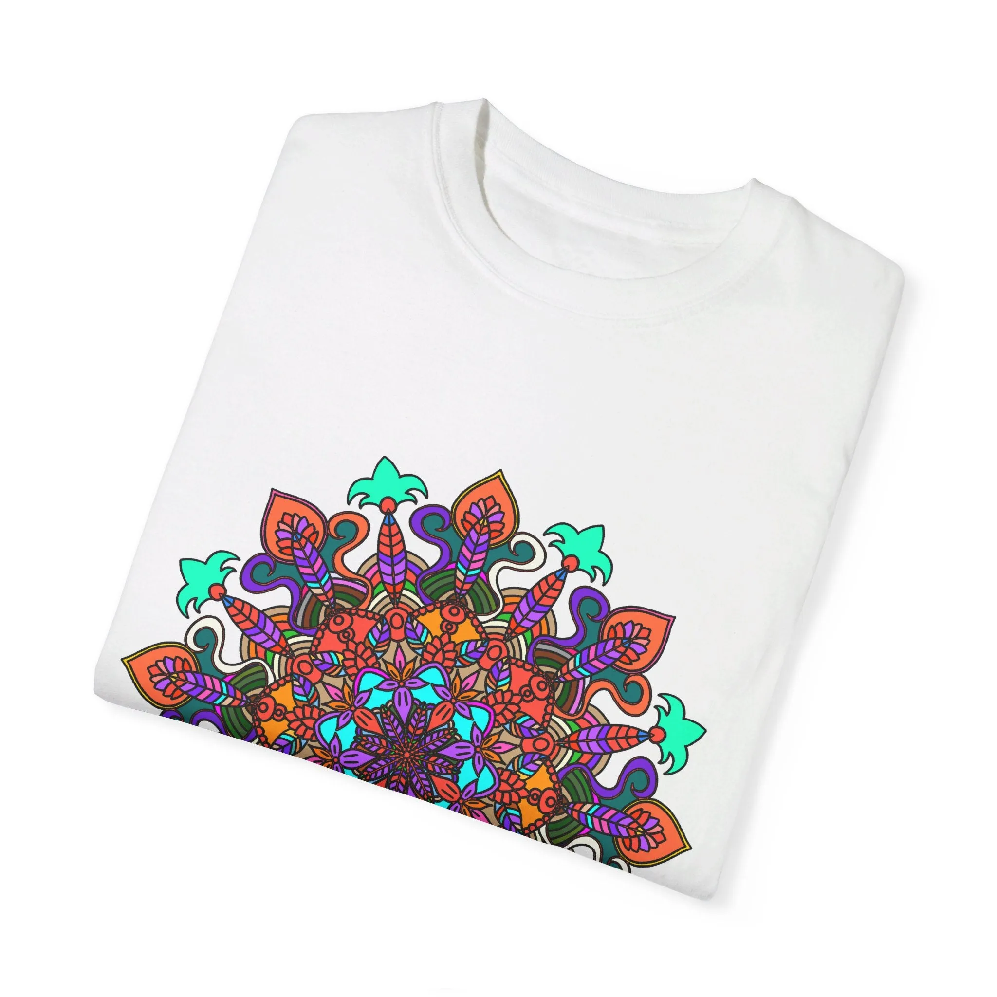 Handmade Mandala Design T-Shirt - 100% Cotton