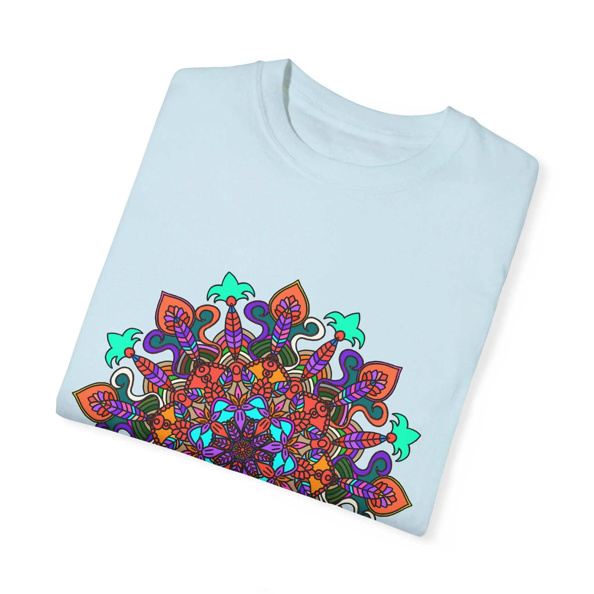 Handmade Mandala Design T-Shirt - 100% Cotton