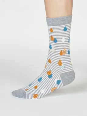 Juliette Raindrop Socks - Grey Marle