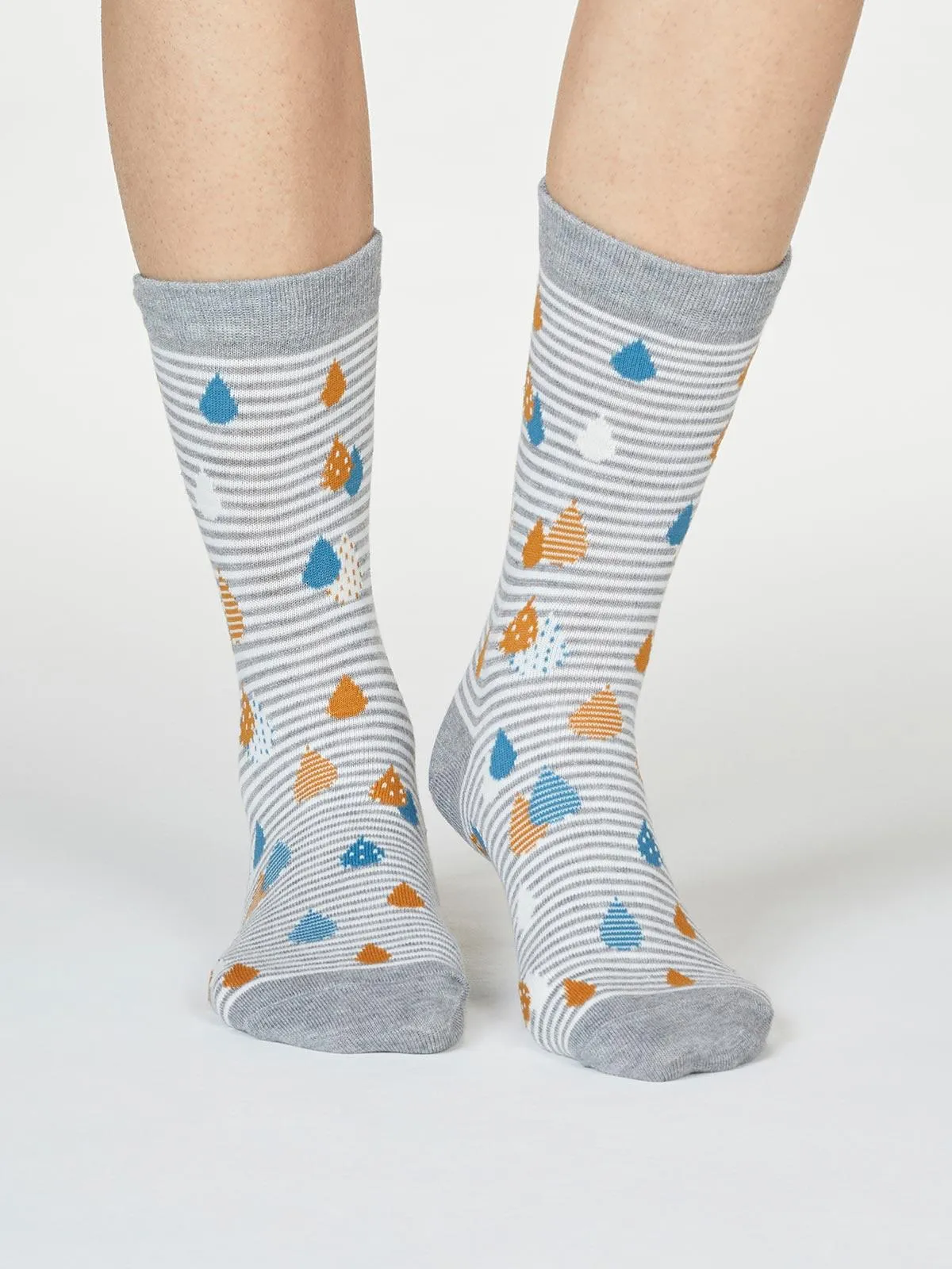 Juliette Raindrop Socks - Grey Marle