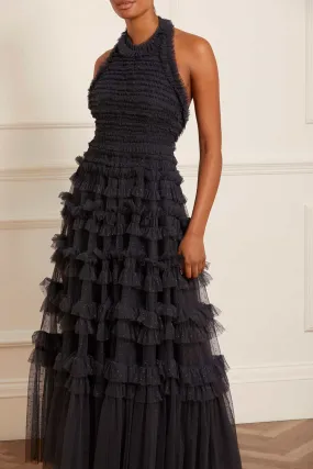 Lisette Ruffle Halter Neck Gown