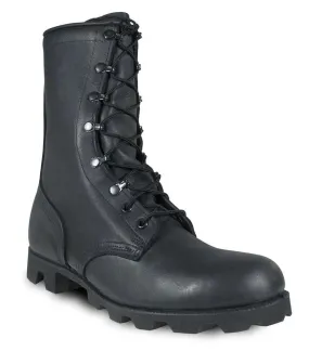 McRae Black All-Leather Combat Boot with Panama Sole 6189