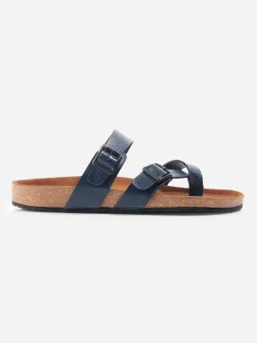 Men's Blue Double Band Strap Comfort Sandals (IX5012)