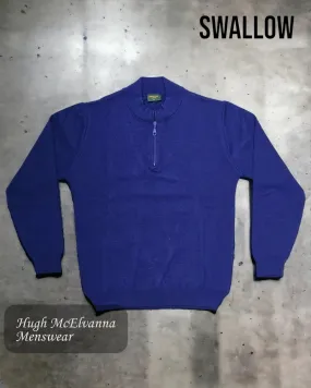 Mens Blue Quarter Zip Jumper