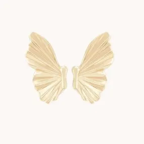 metamorphosis butterfly wing earring - 14k yellow gold