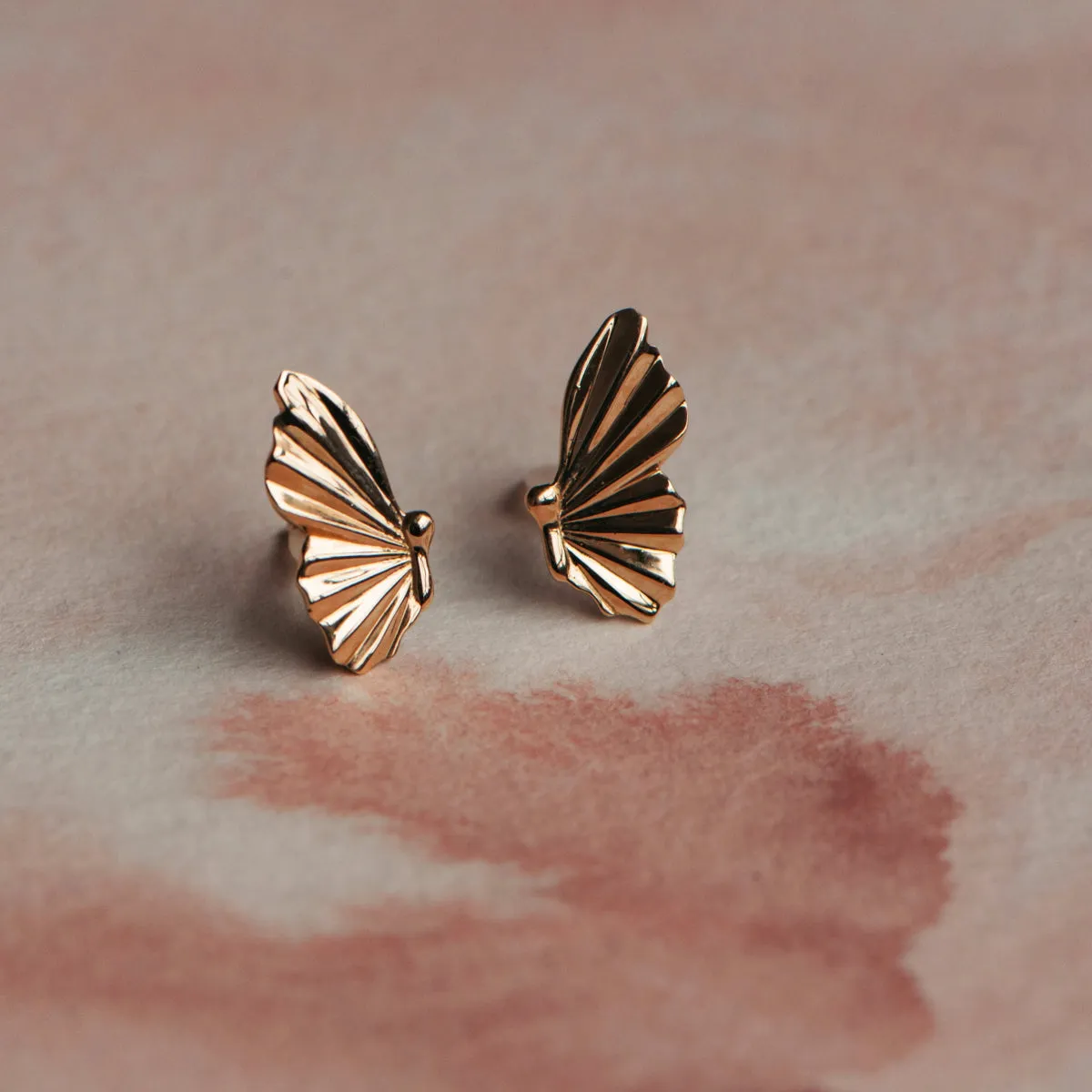 metamorphosis butterfly wing earring - 14k yellow gold