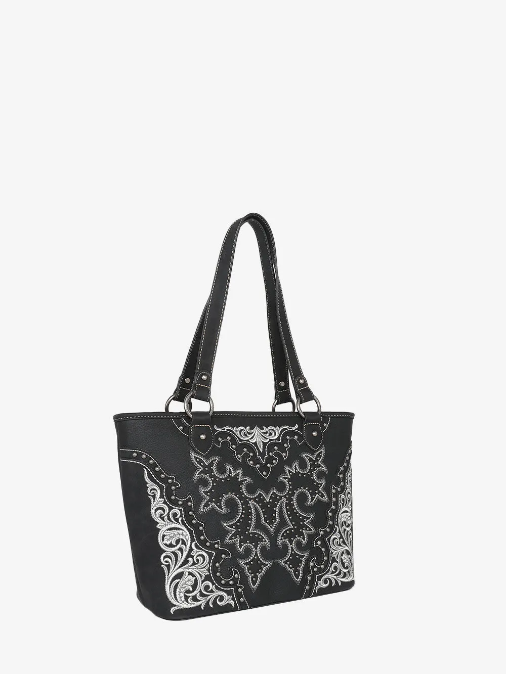 Montana West Boot Scroll Embroidered Carry Tote Bag