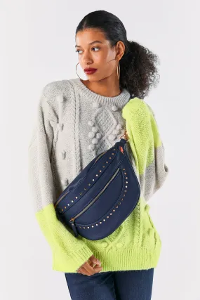 Navy Studded Bum Bag