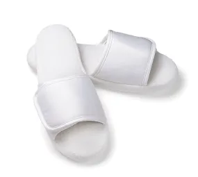 OPEN TOE VELCRO MICROFIBER SLIPPERS