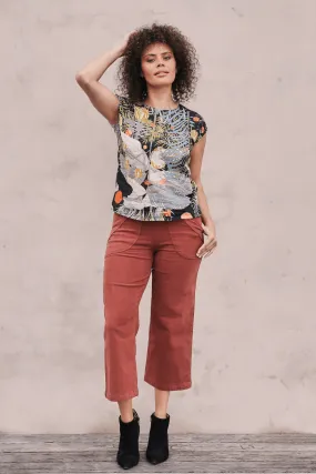 Peggy Brushed Cotton Pants Terracotta