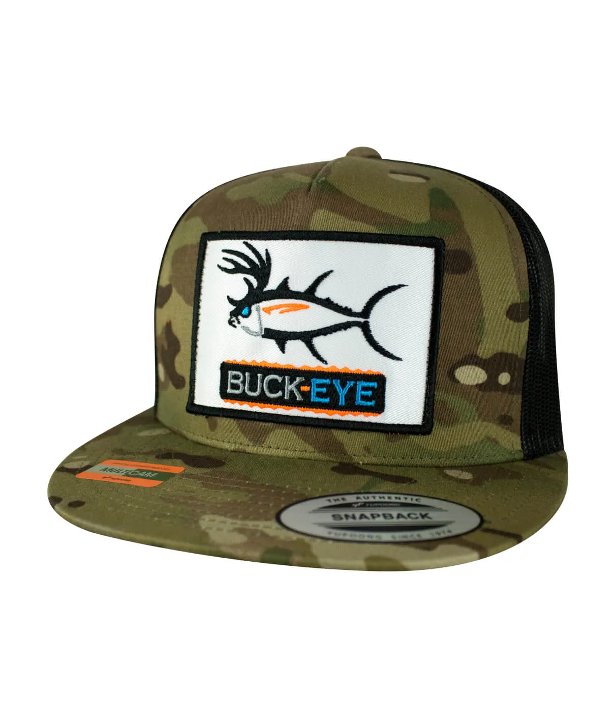 "Buck-Eye Pill Patch" Tropic Multicam Unisex Trucker Hat