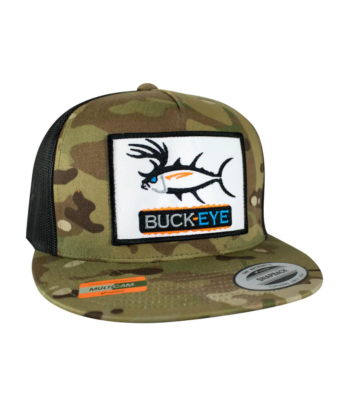 "Buck-Eye Pill Patch" Tropic Multicam Unisex Trucker Hat