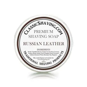 Russian Leather Scent - Classic Shaving Mug Soap - 2.5" Regular Size