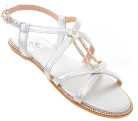 Sparkly Rhinestone Wedding Bridal Thong Flat Slingback Sandal SILVER