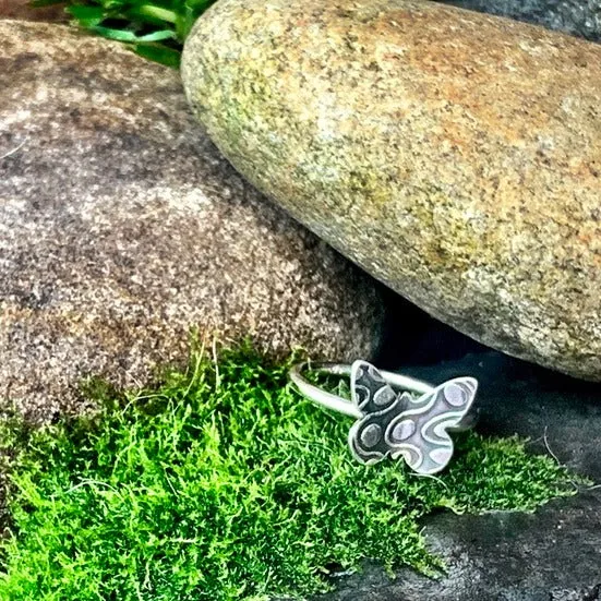 Sterling silver butterfly ring. Made to order.