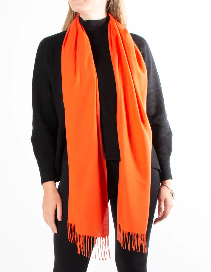 Tangerine Orange Pashmina Shawl Wrap Scarf