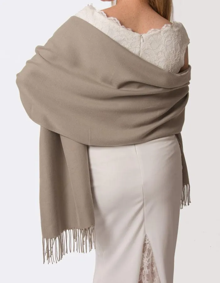 Taupe Wedding Pashmina