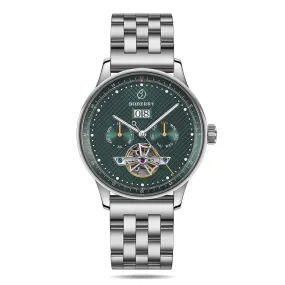 THE CHECKMATE - Complication Automatic Watch with Date,Day,Month Display -Emerald & Bracelet