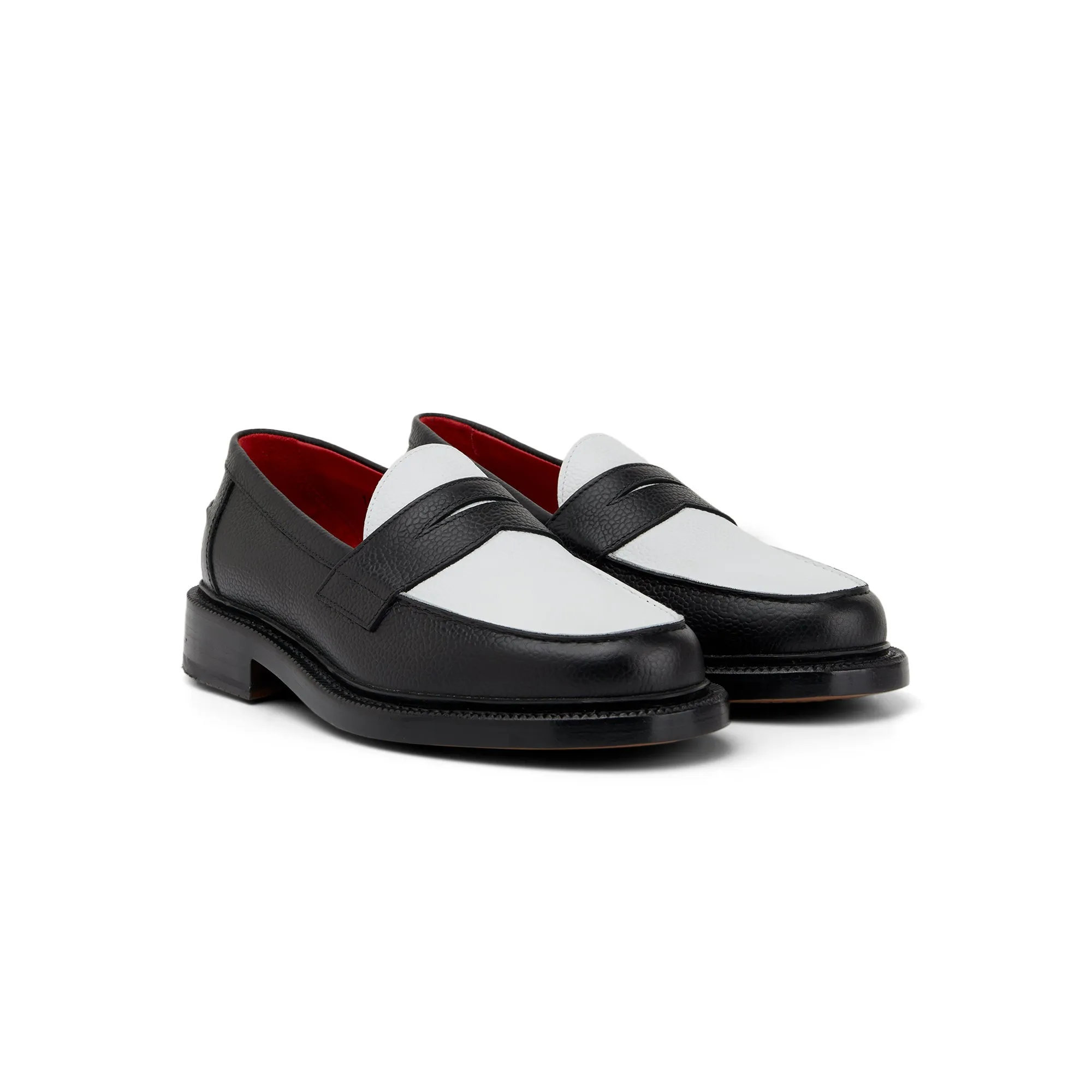 The Ellis Penny Loafer, Black/White