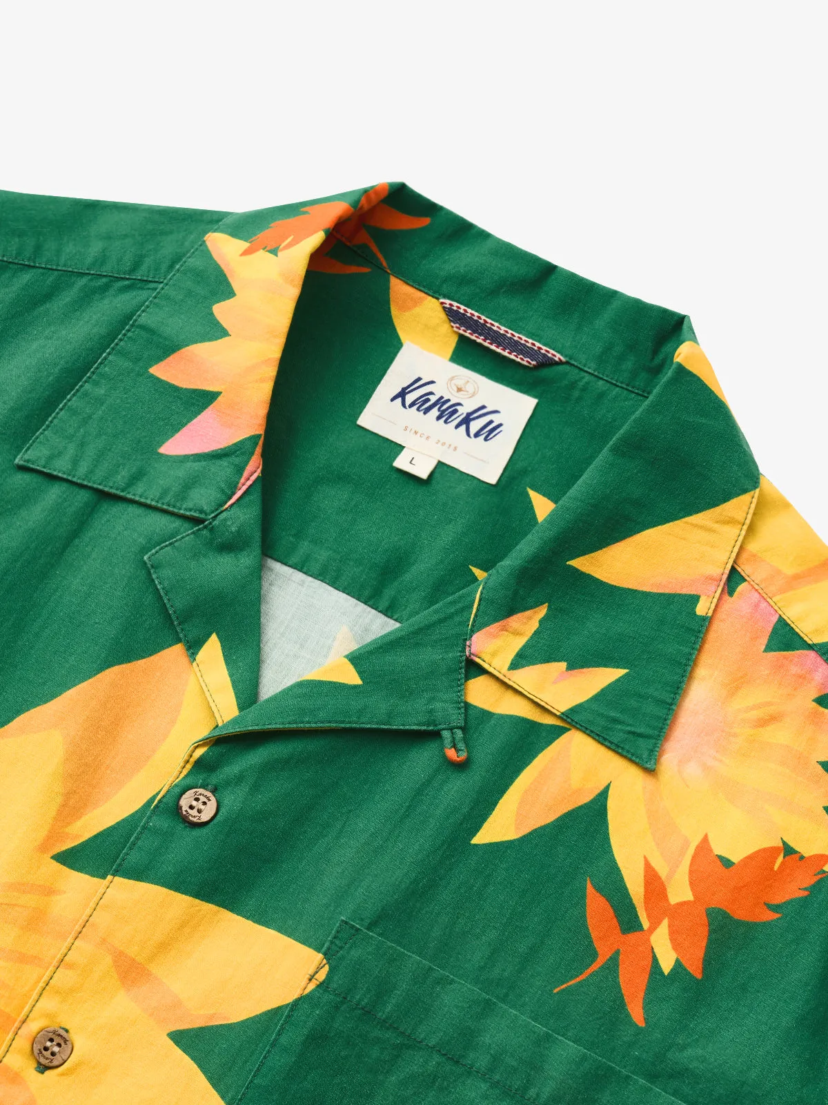 Tropical Floral & Bee Cotton Camp Shirt