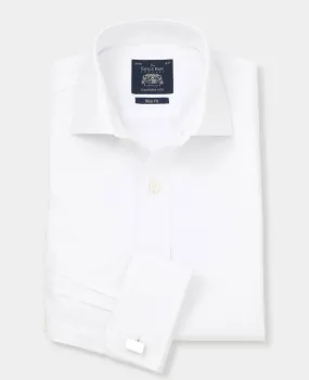 White Diamond Dobby Slim Fit Formal Shirt - Double Cuff